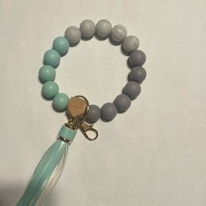 Wristlet Keychain Artisian Silicone Beaded Handcrafted